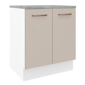 Balcão de Cozinha 70 cm 2 Portas Branco/Crema Agata Madesa