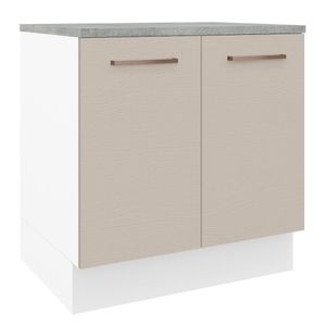 Balcão 80 cm 2 Portas Branco/Crema Agata Madesa