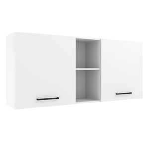 Armário Aéreo Madesa Agata 150 cm 2 Portas e 2 Nichos - Branco