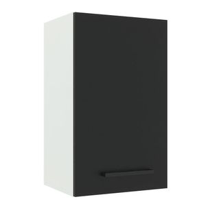 Armário Aéreo Madesa Agata 40 cm 1 Porta - Branco/Preto