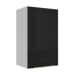 Armário Aéreo Madesa Lux 40 cm 1 Porta - Branco/Preto