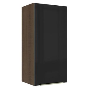 Armário Aéreo Madesa Lux 40 x 83 cm 1 Porta - Rustic/Preto