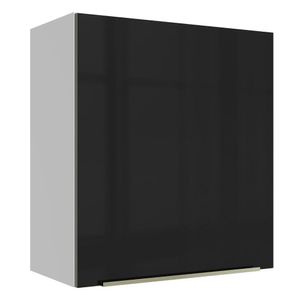 Armário Aéreo Madesa Lux 60 cm 1 Porta - Branco/Preto