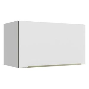 Armário Aéreo Madesa Lux 60 cm 1 Porta Basculante - Branco/Branco Veludo