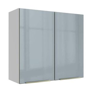 Armário Aéreo 70 cm 2 Portas Branco/Cinza Lux Madesa