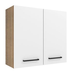 Armário Aéreo Madesa Agata 70 cm 2 Portas - Rustic/Branco