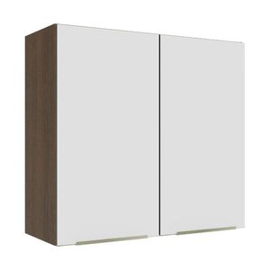 Armário Aéreo 70 cm 2 Portas Rustic/Branco Veludo Lux Madesa