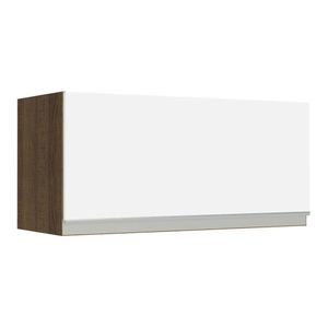 Armário Aéreo de Cozinha Madesa Glamy 70 cm 1 Porta Basculante - Rustic/Branco