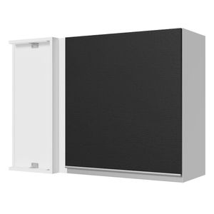 Armário Aéreo de Canto 100% MDF 1 Porta Branco/Preto Acordes Madesa