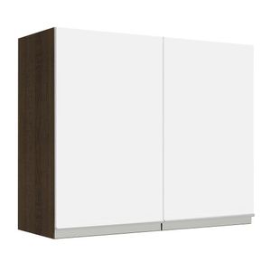 Armário Aéreo Madesa Glamy 80 cm 2 Portas - Rustic/Branco