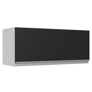 Armário Aéreo 100% MDF 80 cm 1 Porta Basculante Branco/Preto Acordes Madesa