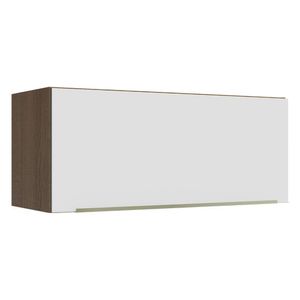 Armário Aéreo Madesa Lux 80 cm 1 Porta Basculante - Rustic/Branco Veludo