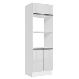 Torre Quente Para 2 Fornos Madesa Acordes 100% MDF - Portas Branco Brilho