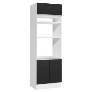 Torre Quente Madesa Glamy 70 cm 3 Portas - Branco/Preto