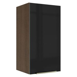 Armário Aéreo Madesa Lux 35 cm 1 Porta - Rustic/Preto