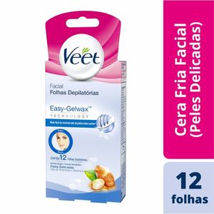 Cera Fria Facial Veet Peles Delicadas 12 Folhas