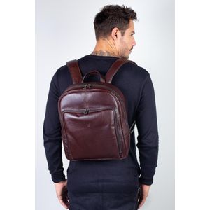 Mochila masculina de couro italiano Steve