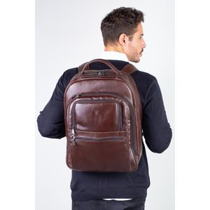 Mochila masculina de couro italiano para notebook 17" Arthur