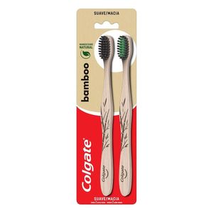 Kit Escova Dental Macia Colgate Bamboo - 2 Unidades