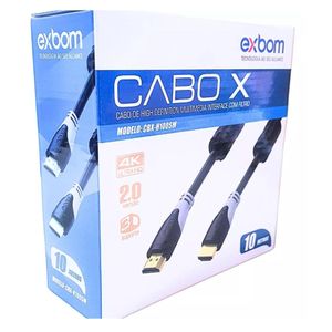 Cabo Hdmi 2.0 4K Ultra HD 3D Full Hd 19 Pinos para Tv LCD LED Plasma - 10 Mts