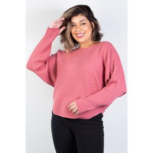 Blusa de malha canelada manga morcego 81111
