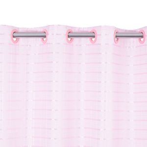 Cortina para Varão 400 x 230cm Voil Trabalhado com Forro Rosa Bebê Provence - Izaltex