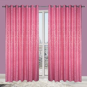 Cortina Ferrara Izaltex Chelsea Rosa com Ilhós Cromado 400x250cm