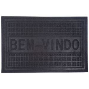 Tapete Bem Vindo Emborrachado 58x38cm Preto