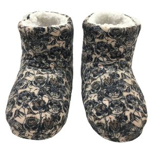 Pantufa Bebê Botinha Marrom com Forro Sherpa Europa