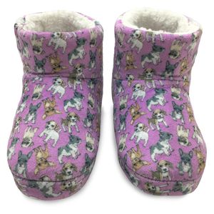 Pantufa Bebê Botinha Lilás com Forro Sherpa Europa