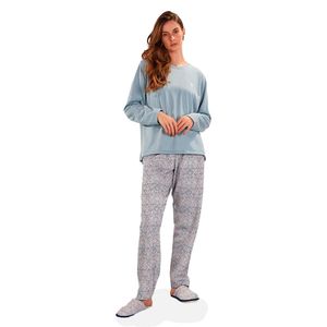 Pijama Feminino Manga Longa com Calça Moletinho Lago Pzama