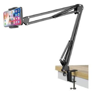 Suporte Celular Tablet Braço Metal Longo Flexível Para Mesa
