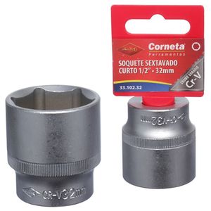 Soquete Sextavado Curto 1/2 32Mm Corneta