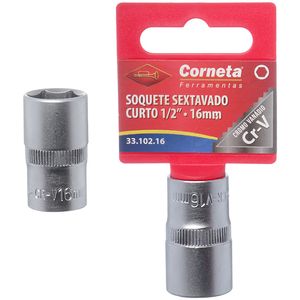 Soquete Sextavado Curto 1/2 16Mm Corneta