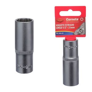 Soquete Estriado Longo 1/2 21Mm Corneta