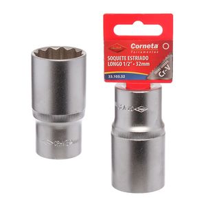 Soquete Estriado Longo 1/2 32Mm Corneta