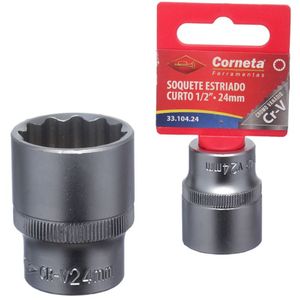 Soquete Estriado Curto 1/2 24Mm Corneta