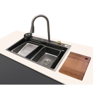 Kit Cuba Embutida Inox 75x46cm com Misturador e Acessórios Addra