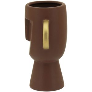 Vaso 18X15X9Cm Cerâmica Marrom Pasco