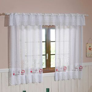 Cortina de Renda para Cozinha com Bandô Valência Interlar 200x120x20cm Café