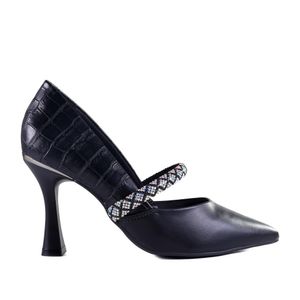 Scarpin Ramarim Feminino Strass  24-18103 Preto