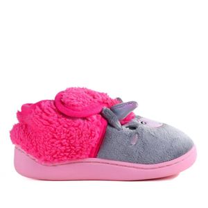 Pantufa Infantil Europa Unicórnio1027. Cinza/Rosa