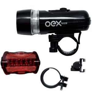 Kit Farol E Lanterna Move Para Bike Km10 Preto Oex Move/Home