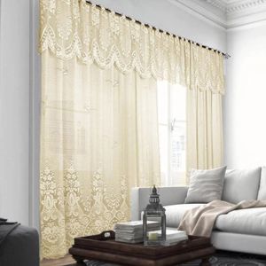 Cortina de Renda com Bandô Clássica Irlanda Interlar 350x220x60cm Marfim