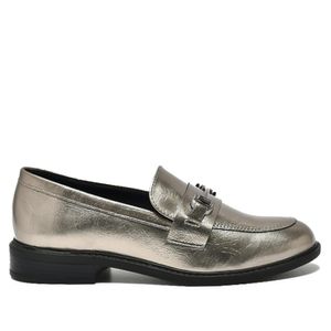 Loafer Via Marte Feminino Metalizado 077-003 Grafite