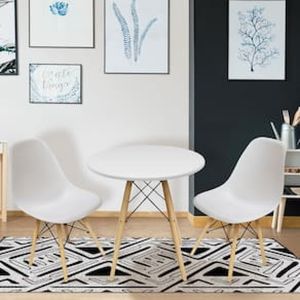 Mesa de Jantar Eames Seat&Co redonda com 2 cadeiras