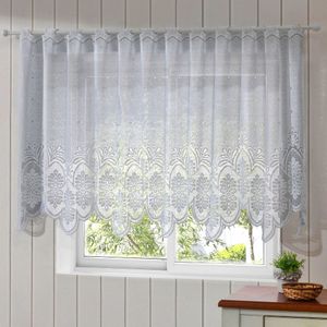 Cortina de Renda para Cozinha Clássica Arabesco Bico Interlar 200x100cm Branca