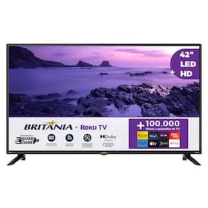 Smart TV LED 42" Britânia BTV42G6FR2CP com Tela Plana, Wi-Fi, HDMI e USB