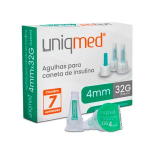 Agulhas Caneta de Insulina Uniqmed 4MM 32G 7un