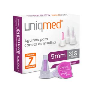 Agulhas Caneta de Insulina Uniqmed 5MM 31G 7un